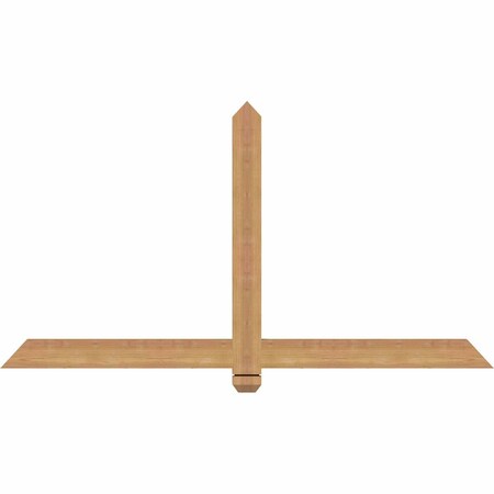 Ekena Millwork Eugene Smooth Timber Gable Bracket, Western Red Cedar, 60"W x 32"H x 1 1/2"D x 3 1/2"F, 13/12 Pitch GBW060X32X0204EUG00SWR